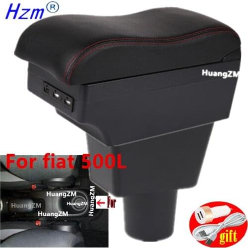 For fiat 500L Armrest Box Center console central Store content box cup holder accessories parts USB Charging