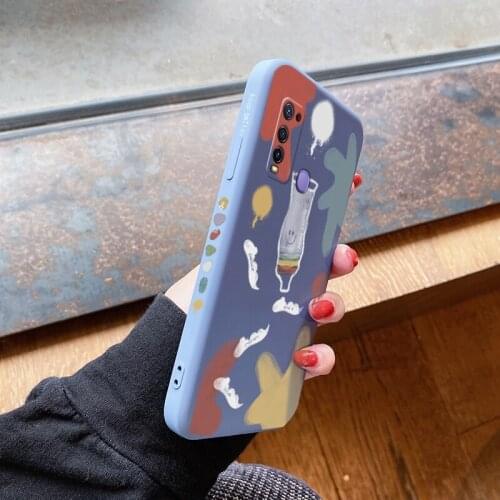 For vivo Y3 Y17 Y15 Y19 Y30 Y30i Y50 Y51 2020 Case Shockproof soft Back Cover Liquid Silicone Pattern protector casing