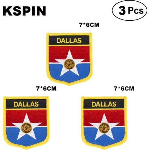 Dallas Shiled Shape flag patches national flag patches for Cothing DIY Decoration
