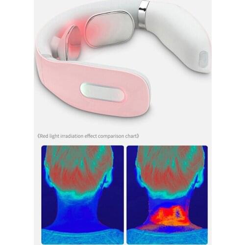 ElectricPulse Stimulator Neck Massager Cervical TractionTherapy Massage Oice Broadcast Echargeable Heating Function Massager
