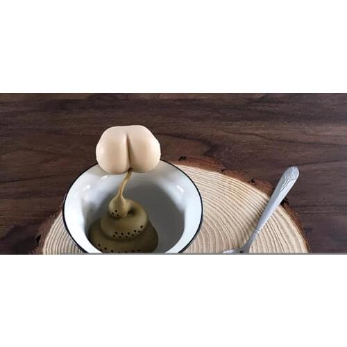 Tea filter Poop Shaped Reusable Coffee Filter Strainer Silicone tea strainer Poop Shaped 250℃~-40℃ Coffee Filter Strainer