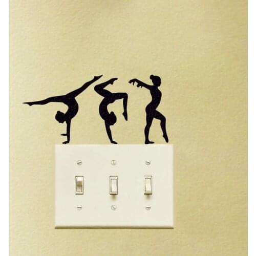 Gymnastics Light Switch Velvet Stickers And Graphics For Home Decoration Waterproof Art Vinyl Decal GA302
