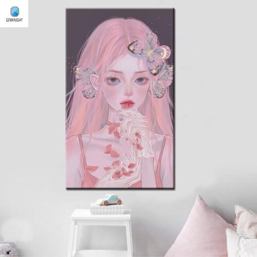Diy oil painting pretty girl modern coloring by numbers modular painting gift for friends decor living home