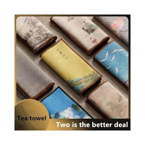 Chinese high-grade tea towel cloth tablecloth water absorbent mat pot towel tea mat thickened tea tray table accessories towel