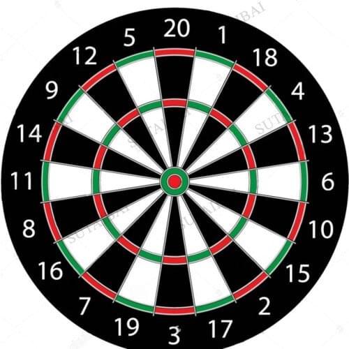 Classic Darts Board Twenty Black and White Circle Background Cover Vinyl Round Backdrop Photography Photo Backdrops Decorations