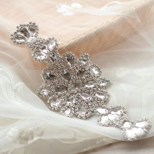 Rhinestone Applique Crystal Trim Rhinestone Beaded Applique Bridal Accessories Wedding Dress Sash Belt Headband