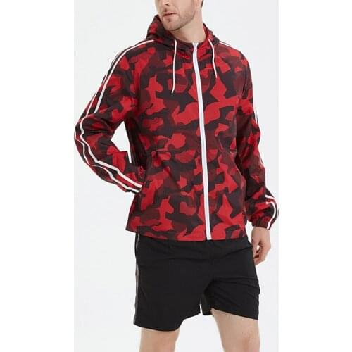 Sports Hooded Jacket Men Loose Windproof Sun Protection coat Camouflage Large Size Thin Long Sleeve Casual outerwear