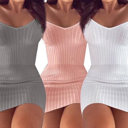 Summer Fashion Women Dresses Elegant Ladies V Neck Knit Bodycon Casual Mini Short Sleeve Sexy Slim Party Female Vestidos