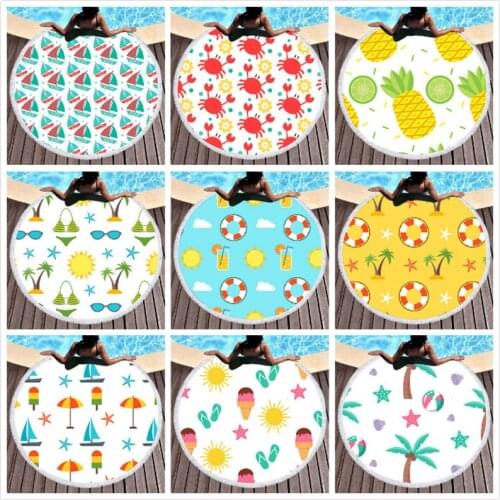 Summer small pattern series Large Size Beach Towels Mat Sand-free Beach Blanket Sand Proof Beach Swimming Pool Mat