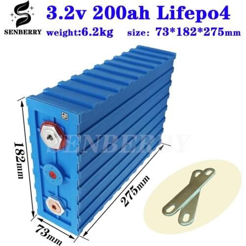 4pcs lifepo4 3.2v 200Ah Lithium battery Lithium iron phosphate for diy 12v 24V 600Ah Solar energy storage golf cart inverter RV