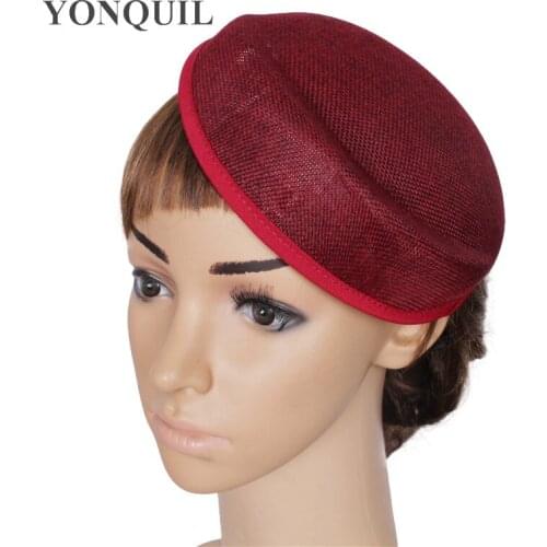 Marron Or 15Color Imitation Sinamay 18CM Fascinator Base Women Party Headpiece Church Wedding Fascinator Beret Hat Base 5PCS/Lot