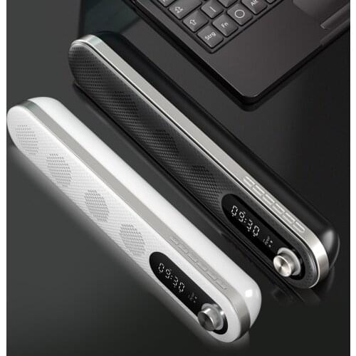 Gosear Multifunctional Wireless Bluetooth Speaker Soundbar with Night Light Alarm Clock FM Temperature Function for Home Rooms