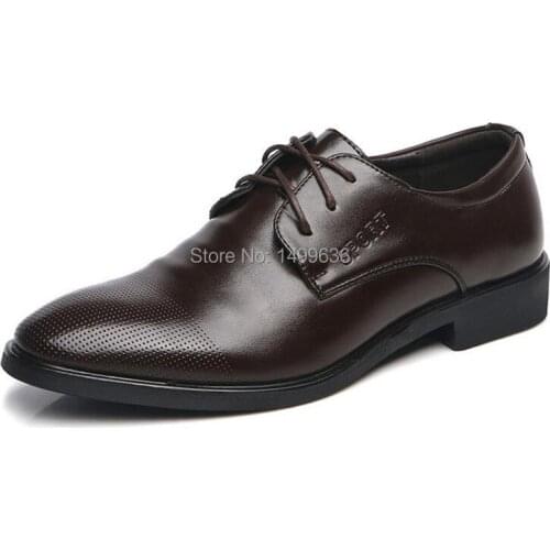 New Arrival Mens Shoes Leather Dress Mens Derby Shoes Mens Oxfords Pointed Toe Shoes Mens Flats OULYYYOGO