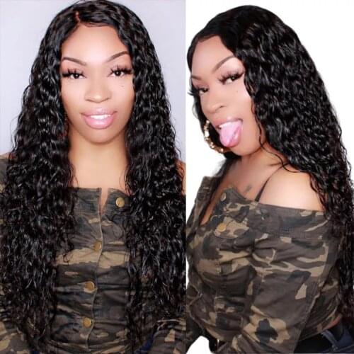 Water Wave Lace Front Wig Brazilian 5x5 Frontal Wig Human Hair Lace Wigs For Women 150 Remy Pre Plucked HD Lace Frontal Wigs