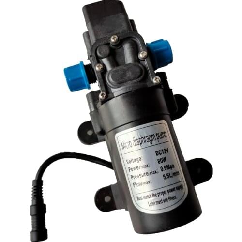 1/2" BSP Male 12V DC 80W 5.5L/Min Diaphragm Water Pump Self-priming Booster With Automatic Pressure Switch Car Washing
