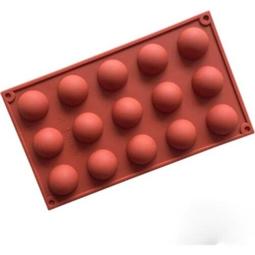 Hemisphere Shape Silicone Moulds 15 Holes Food Grade Baking Accessories Chocolate Candy Mold Bakeware Kitchen Gadgets