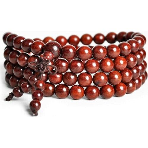Tibetan Buddhism 108 Blood Sandalwood & with Venus Prayer Bead Mala Necklace