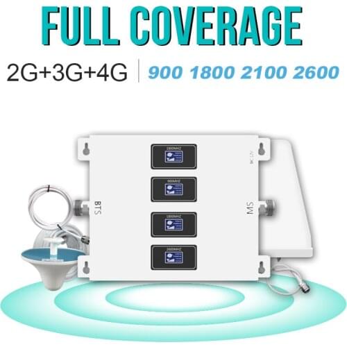 GOBOOST Cell Phone Signal Booster Four Band 900 1800 2100 2600 Mhz Gsm Cellular Amplifier 2g 3g 4g Repeater A Set High Quality