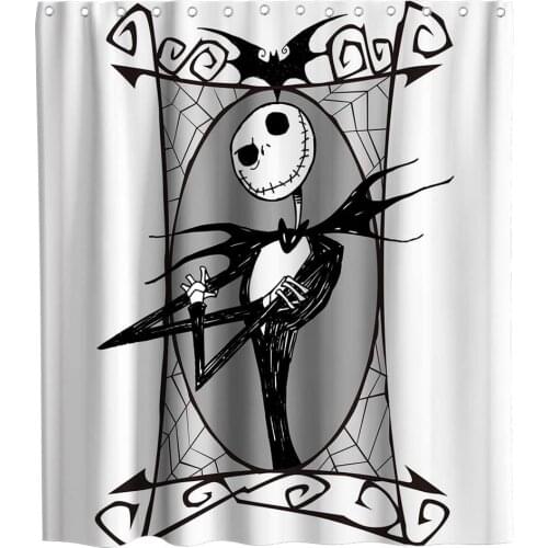 Jack Night-mare Before Christmas Shower Curtain Halloween Bathroom Décor