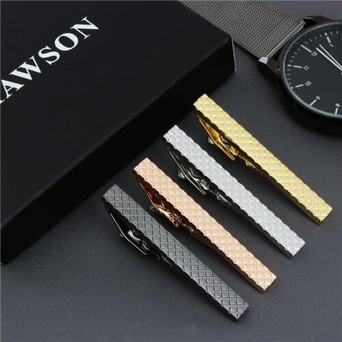 HAWSON 4pcs Set Tie Clip for Men - 2 Inch Flower Pattern Tie Clips for Men