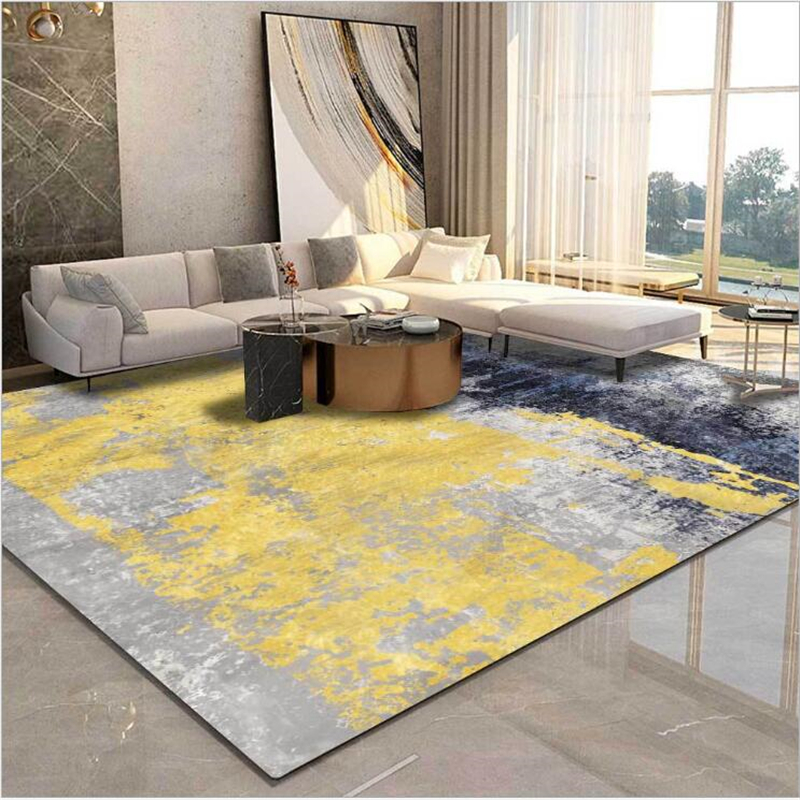 Bubble Kiss Yellow Carpets For Living Room Nordic Abstract Soft Floor Mat Home Bedroom Decorative Salon Sofa Table Lounge Rug