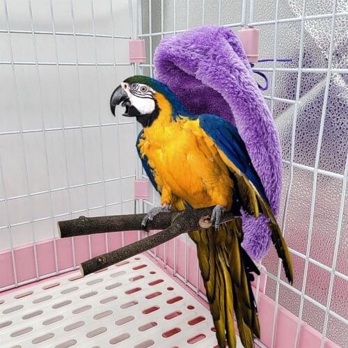 Winter Warm Plush Soft Pet Birds Hut Bed Hanging Nest Parrot Windproof Cape Multi-colored Durable Hammock Hanging Floor