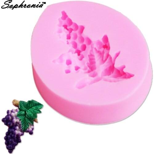 10pcs/set Grape Shape Shape Silicone Chocolate Candy fashion New Cake Cooking Decoration Moulds F1136