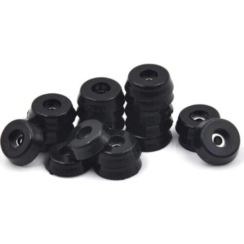 10x Anti slip furniture legs Feet Black Speaker Cabinet bed Table Box Conical rubber shock pad floor protector Furniture Parts
