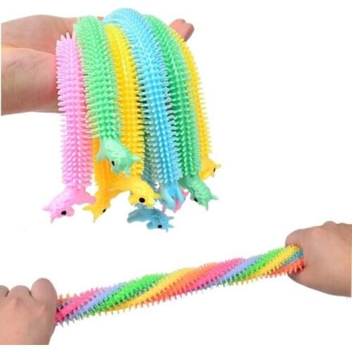 1pcs Funny Unicorn Pull Worm Noodle Fidget Toys Stretch String TPR Rope Stress Toys String Stress Relief Autism Vent Toy