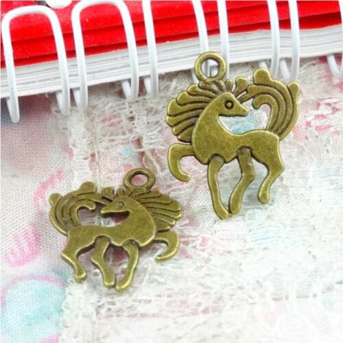 50pcs Charms Steed Horse 18*24MM Antique Bronze Color Pendants DIY Handmade Finding Jewelry