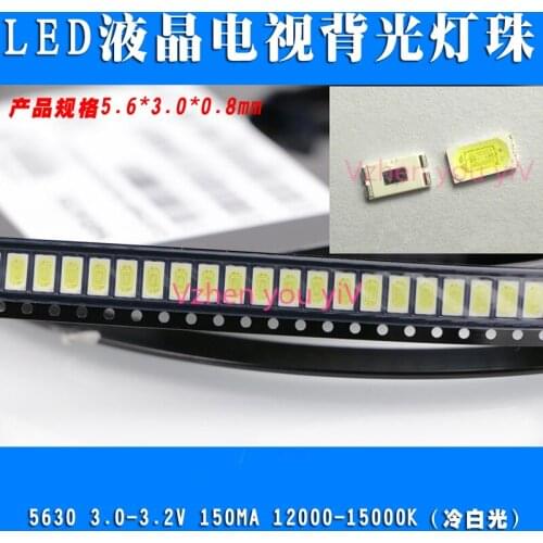 500pcs High Power 5630 FOR SAMSUNG LED PLCC-4 Television Backlit Super Bright Diode SMD 5630 LCD 0.5W 3V Cool White TV Backlight