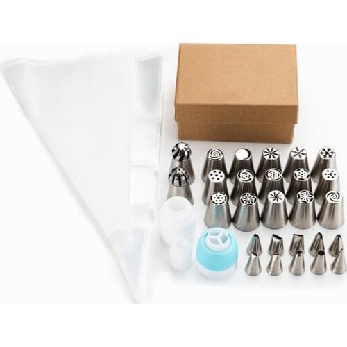 51pcs Decorating Mouth Set Cowhide Box Packaging Household Novice Baking Butter Cake Decorating Tool