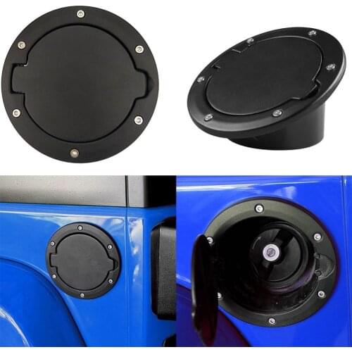 55% Hot Sales!!! Aluminum Alloy Fuel Gas Tank Door Cap Lid Cover for 2007-2018 Jeep Wrangler JK