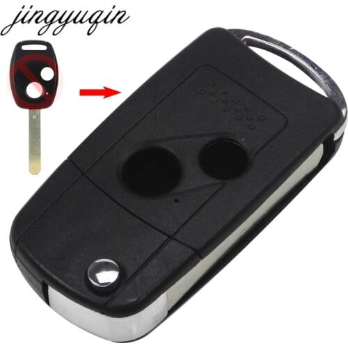 Jingyuqin 10pcs/lot 2 Button Flip Folding Remote Key Shell Case Cover For Honda CRV Accord Civic
