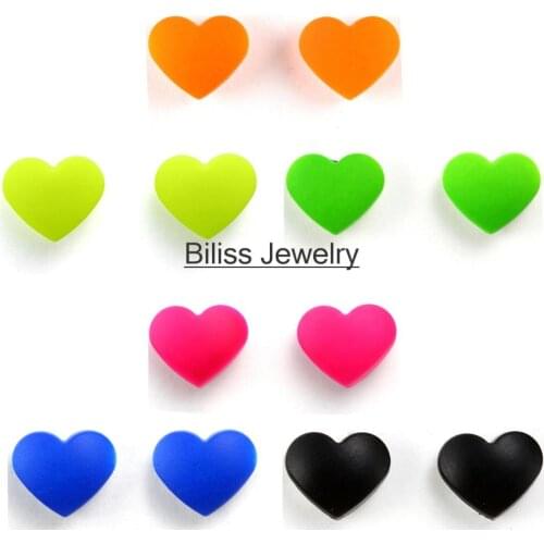 Biliss 2020 New Arrivals Love Heart Shape Magnetic Earrings Fake Lip Ring Ear Studs For Women No Piercing Colors Selectable