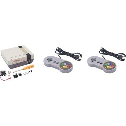 For Retroflag NESPi Case with Cooling Fan Heatsink screw tools Game USB joystick for Raspberry Pi 2 / 3 / B+ Console shell box