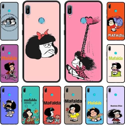 Phone Case For Huawei P30 Pro P40 Lite E P Smart Z Y7 Y6 2019 Soft Silicone Back Cover Mobile Bag Mafalda Hot Girl Cute Anime