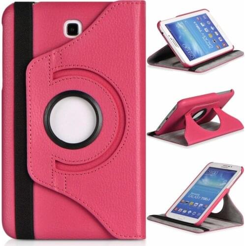 For Samsung Tab 3 7inch Cover Case For Galaxy Tab 3 7.0" GT-P3200 P3210 SM-T210 T210 T211 360 Degrees Rotating Stand Case Glass