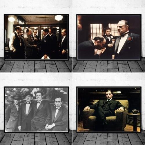 Black and White Classic Movie The Godfather Canvas Posters Wall Art Picture Poster and Prints Living Room Decor Vintage Painting
