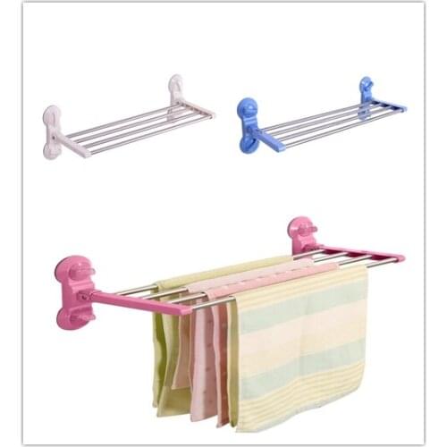 67cm Suction Cup Bathroom Towel Rail Holder Storage Rack Shelf Bar 4Rods Hanging Towel Holder Rack Rail Shelf Bathroom DQ1611/CD