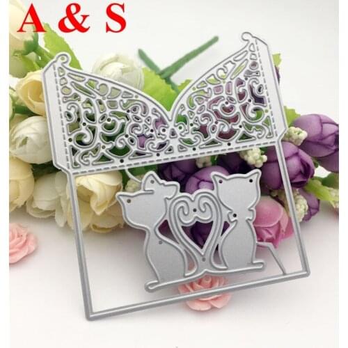 C17 METAL CUTTING DIES Cat greeting card cutting dies for DIY scrapbooking envelop diy paper card stencils celebration