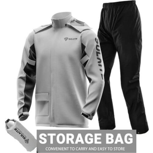 Motorcycle Rain Suit Waterproof Raincoat Motorcycle Rain Jacket Motorbike Scooter Riding Rain Suit Removable Hood Man