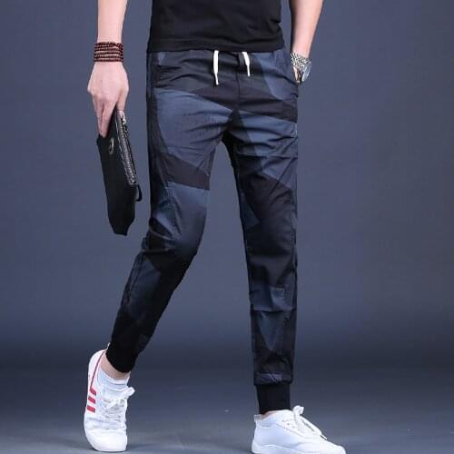 Men Pants Sports Black Camouflage Joggers Pants 2021 Fashion Casual Thin Drawstring Fitness Trousers