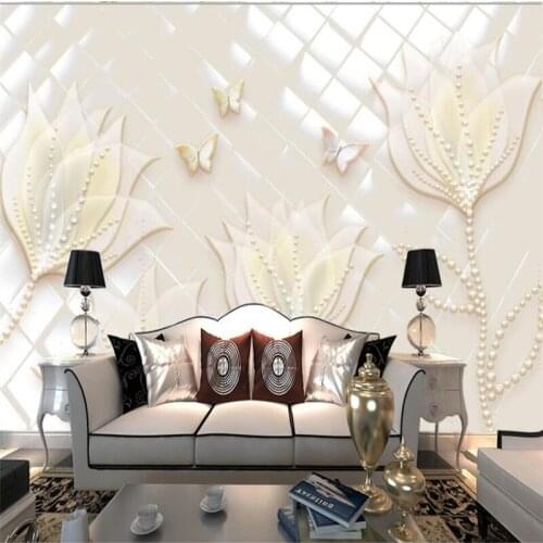 Wellyu Suoya Dream Relief Lily Butterfly TV Wall Wall Customized Large Mural Environmental Silk Wallpaper papel de parede