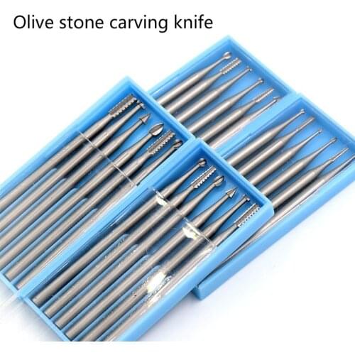 2.35 German tungsten steel milling cutter olive core carving cutter electric hollow tooth machine micro carving cutter tooth