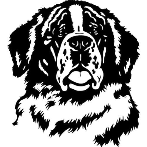 Personality Beautiful Car Sticker Funny Cute Bernard Dog Car Decoration Accessories Sticker Waterproof Cover Scratch Black/white