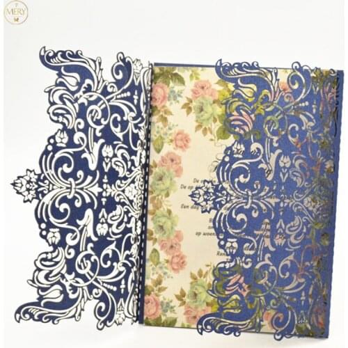 Luxurious india style laser cut wedding invitaion card