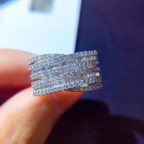 Luxury Silver ColorAAA Cubic Zirconia Bridal Ring for Women Wedding Band Engagement Ring Cocktail Party Jewelry Lovers Gifts