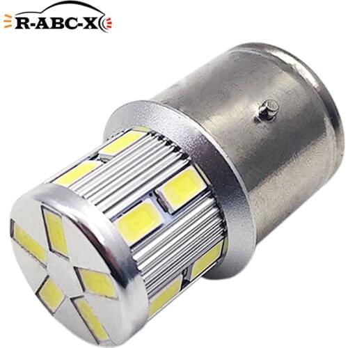 RUIANDSION 1Pcs 17Leds 5730SMD Old Motorcycle Bulb Headlight Motorbike Moped Scooter BA21D 6V White 6000K Yellow Amber 3000K
