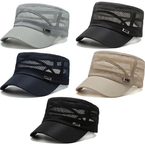 Flat Top Mesh Caps Men Women Baseball Cap Tide Hats 2021 New Style Quick-drying Casual Running Sun Hat Breathable Balaclava